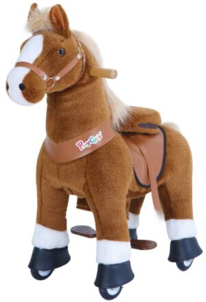 This is an image of kid's PonyCycle horse in brown color