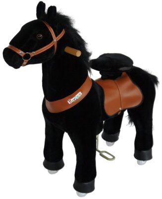This is an image of kid's ponycycle walking horse in black color