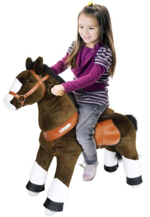 Pony cycle riding horse in brown color