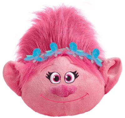 this is an image of a Poppy Dreamworks Troll plush doll for sleep, play. travel and comfort .