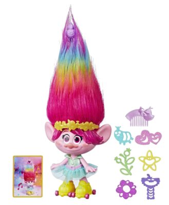 this is an image of a Dreamworks Trolls party hair Poppy doll.