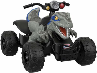 This is an image of a Jurassic World Dino ATV by Power Wheels. 