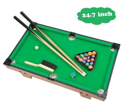 this is an image of a premium mini billiard game set for kids. 