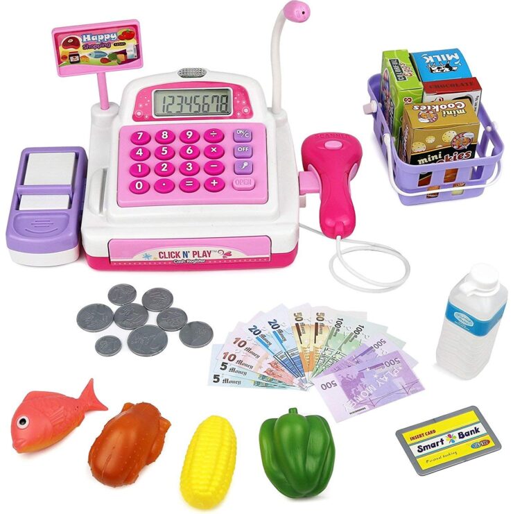 Pretend play electronic calculator cash designed for kids