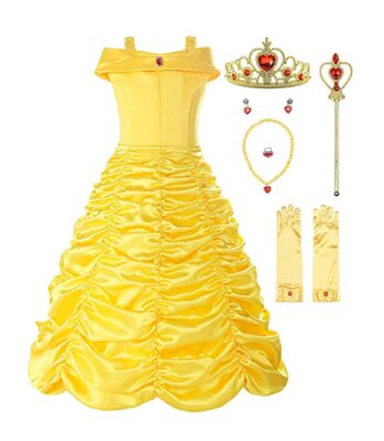 This is an image of a yellew gown of Princess Belle. 