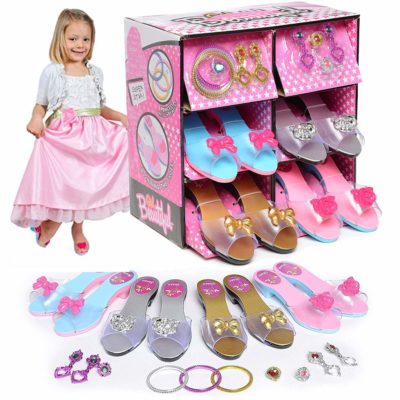This is an image of a princess dress up kit for little girls. 