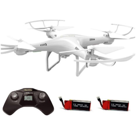 This is an image of White drone with HD camera and Remote control