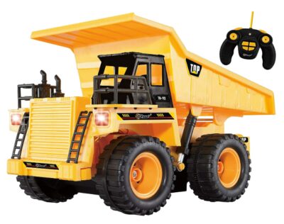 this is an image of a RC Dump truck with lights and sound for kids. 
