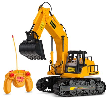 This is an image of a RC excavator roy truck with flashing lights and SFX.