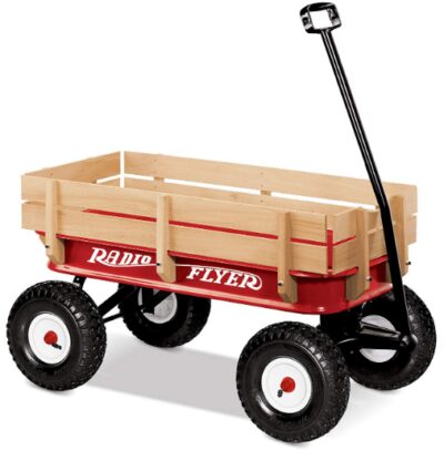 This is an image of Radio flyer full size all terrain steel & wood wagon designed for kids