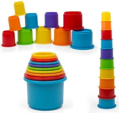 This is an image of baby rainbow cups building set 