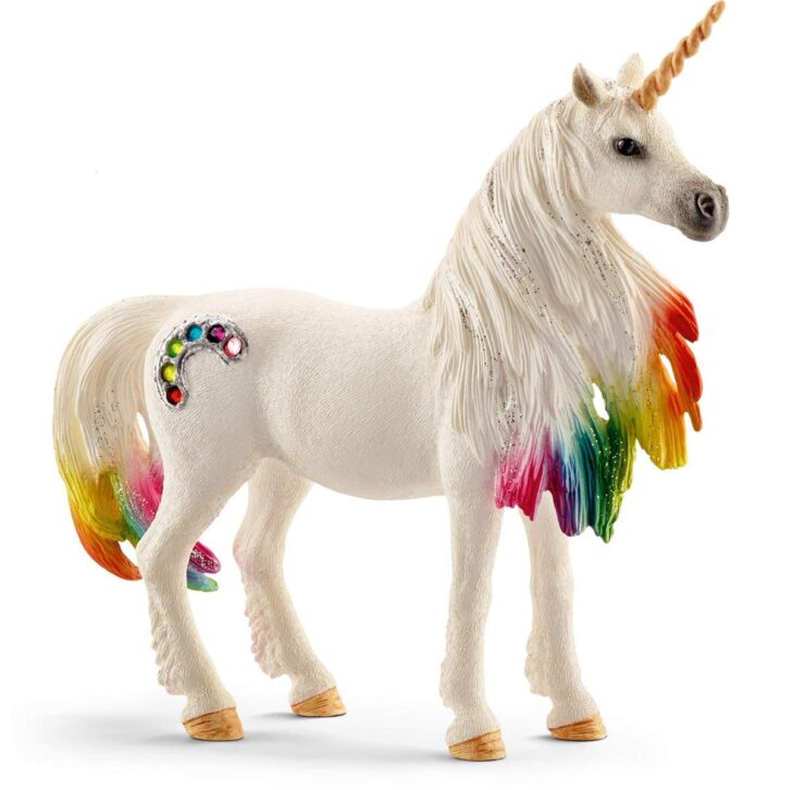 Rainbow unicorn mare toy figure designed for kids