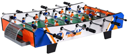 This is an image of kid's foosball table play with accessories 