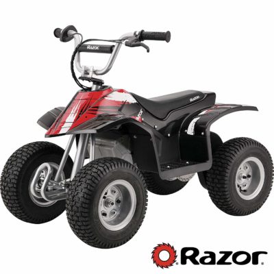 This is an image of a black four wheeled off road vehicle by Razor