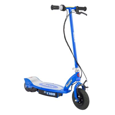This is an image of a blue electric scooter.