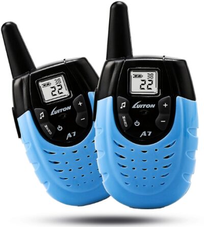This is an image of Walkie Talkies for Kids rechargeable in blue color 