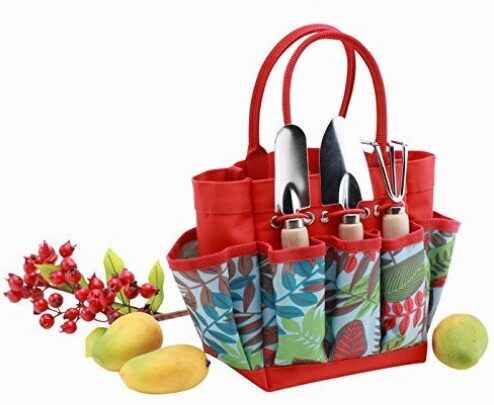 This is an image of garden tools for kids in red color