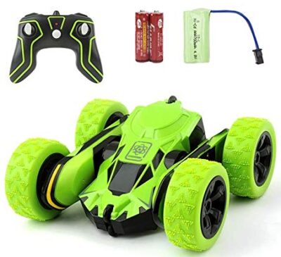 This is an image of Stunt Monster car with remote control in green color 