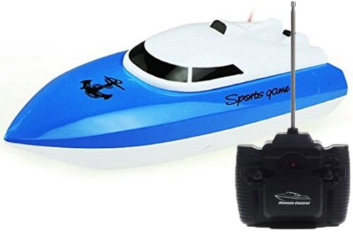 This is an image of Blue and white RC SZJJX boat