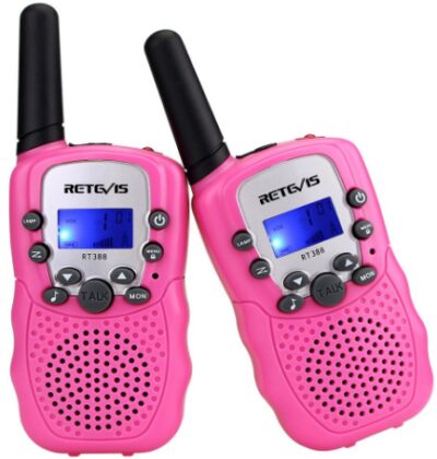 This is an image of Pink retevis RT-388 walkie talkie in pink