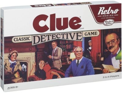 This is an image of kids and adults classic board game clue detective