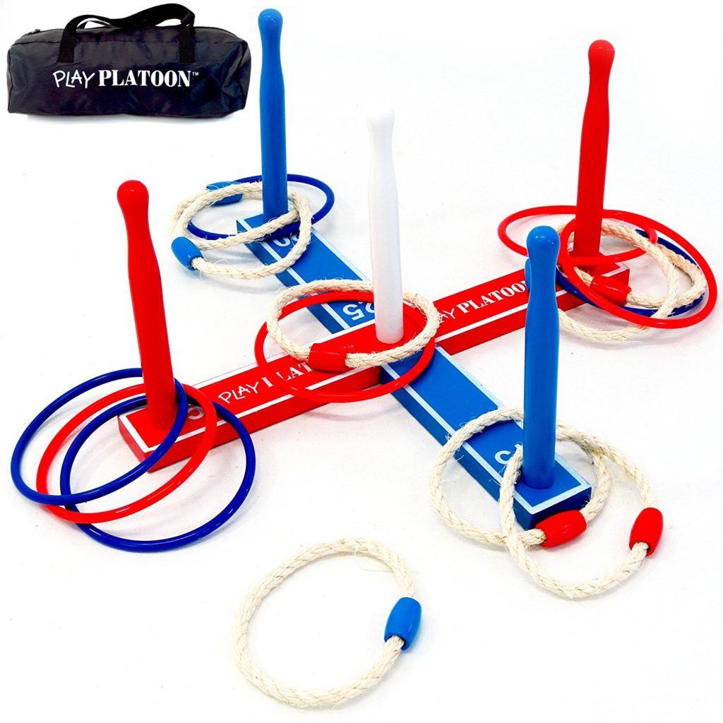 Premium Ring Toss Game Set - Includes 8 Rope & 8 Plastic Rings