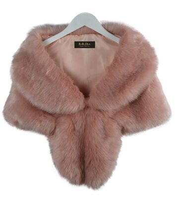 This is an image of a pink fox fur shawl for ladies. 