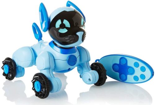 This is an image of WowWee Chippies Robot Toy Dog Chipper In Blue Color