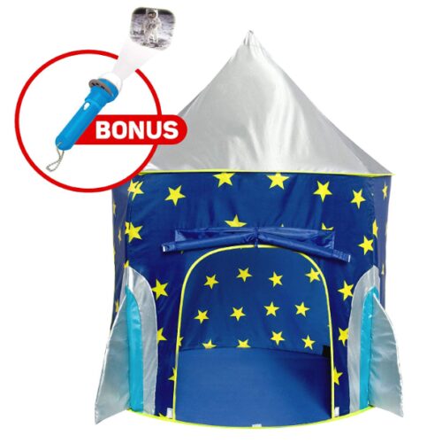this is an image of a rocket tent for 2 to 4 years old kids. 