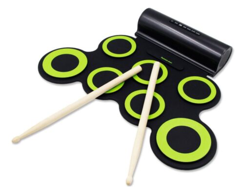 this is an image of a roll up drum practice pad for kids. 