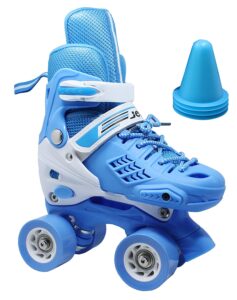 Roll adjustable roller skates with four piles designed for kids