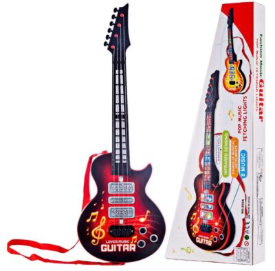 This is an image of kid's electric guitar 21 inche in black color