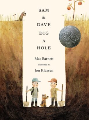 This is an image of kids funny story about two kids dig a hole 