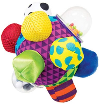 This is an image of colorful Sassy developmental bumby ball designed for babies