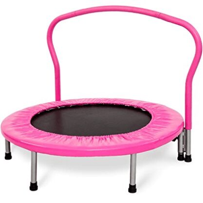pink toddler trampoline with handle