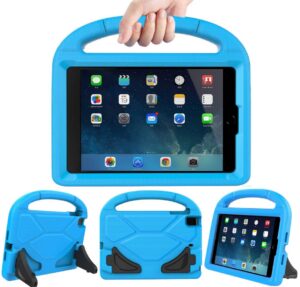 this is an image of a blue mini ipad case with carry handle