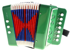 this is an image of the power trc kids green accordion