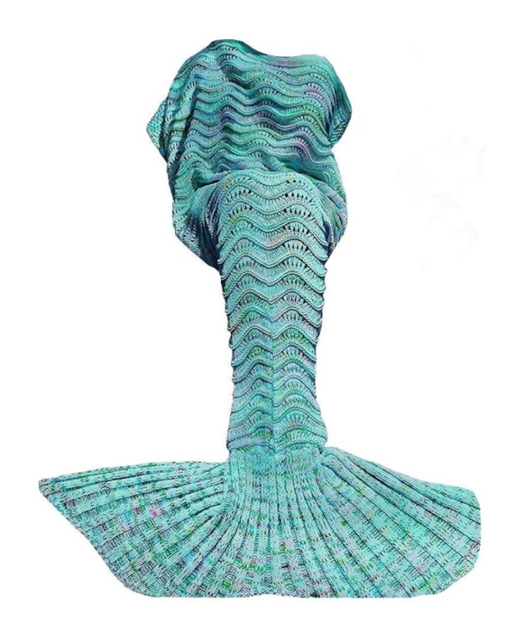this is an image of a knitted mermaid blanket