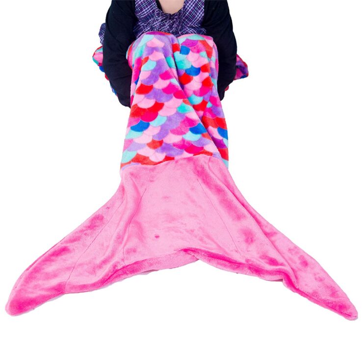 this is an image of a thick fleece mermaid blanket