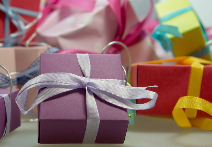 this is an image of colored gift boxes