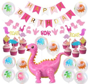this is an image of pink dinosaur party supplies