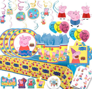 this is an image of peppa pig party tableware