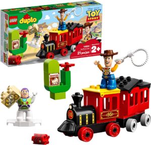 this is an image of a toy story duplo train