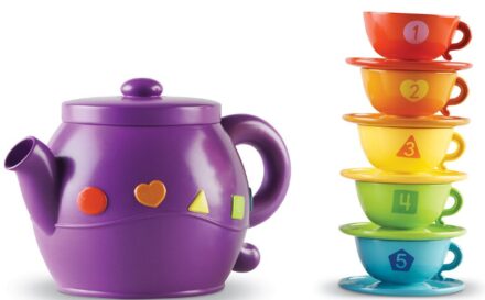 This is an image of kids tea playset in colorful colors