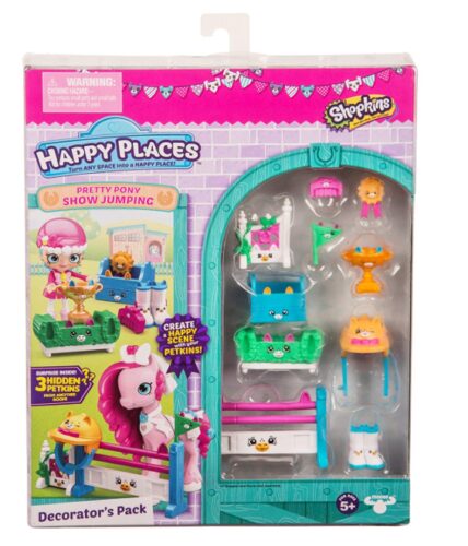 this is an image of a shopkins pretty pony show jumping decorator's pack for little girls. 