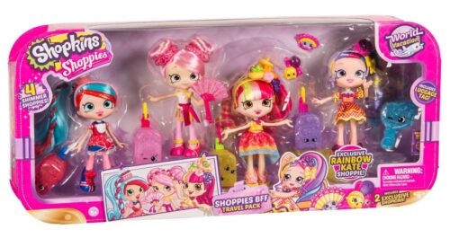 this is an image of a shoppies world vacation BFF travel pack playset for kids. 