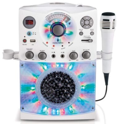 This is an image of Singing Machine SML385UBK Bluetooth Karaoke System with LED Disco Lights