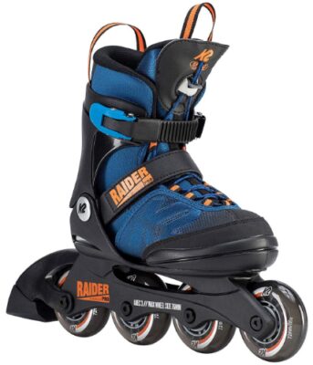 This is an image of kids skate roller blade in blue and orange colors