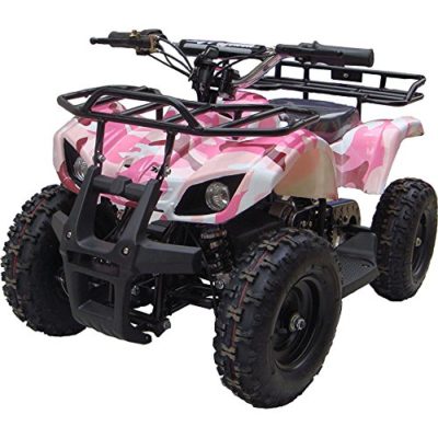 This is an image of a pink mini quad atv by Sonora