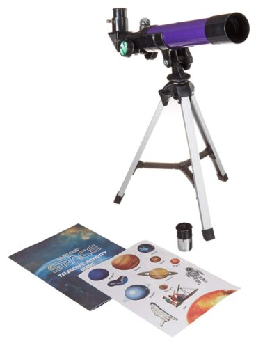 this is an image of a space kid's explorer telescope gift kit for kids. 